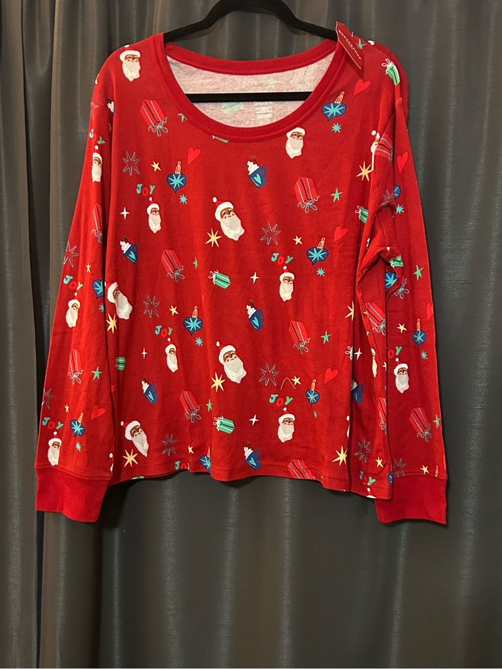 Wondershop Red Santa Print Long Sleeve Tee